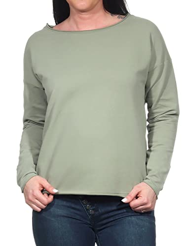 Elbsand Damen Sweatshirt ESWGroa Pullover mit Rückenprint 70544 00 Lichen Green (844) S von Elbsand