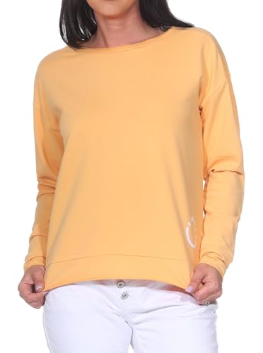 Elbsand Damen Sweatshirt Pullover ESWRitva Sweater Relaxed Fit 70585 00 Orange Haze (324) XXL von Elbsand