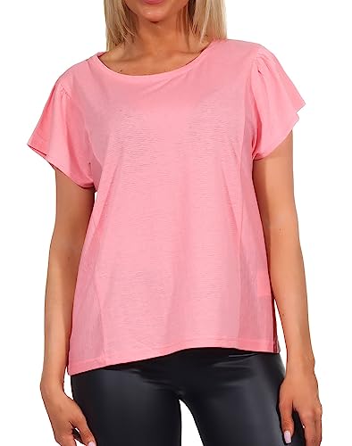 Elbsand Damen T-Shirt ESWNila Kurzarmshirt 70586 00 Pink Grapefruit (560) L von Elbsand