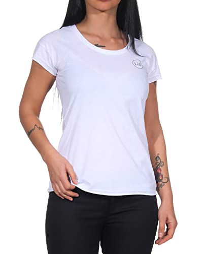 Elbsand Damen T-Shirt ESWRagne Kurzarm-Shirt Rundhals 70429 00 Bright White (111) L von Elbsand