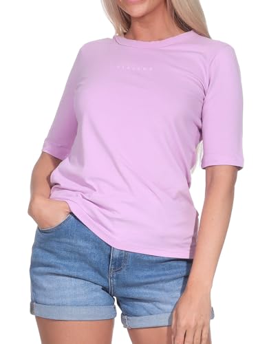 Elbsand Damen T-Shirt ESWSiva Kurzarmshirt Jerseyshirt mit Logoprint 70840 00 Faded Rose (640) XXL von Elbsand