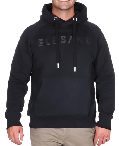 Elbsand Herren Hoodie ESMKiljan Sweatshirt Freizeitpullover mit Kapuze 35135 00 Caviar (990) L von Elbsand