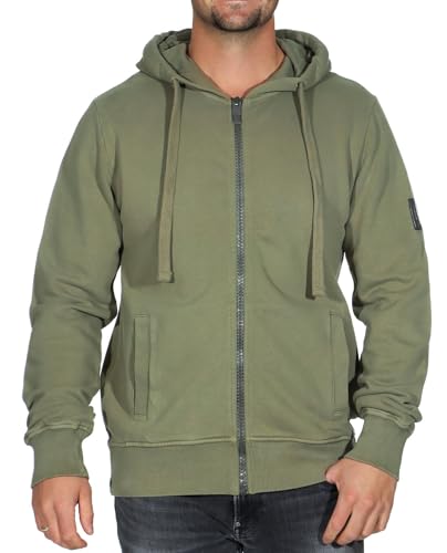 Elbsand Herren Kapuzen-Sweatjacke ESMDeik Freizeitjacke Zip Hoodie 35137 00 Moss (834) L von Elbsand