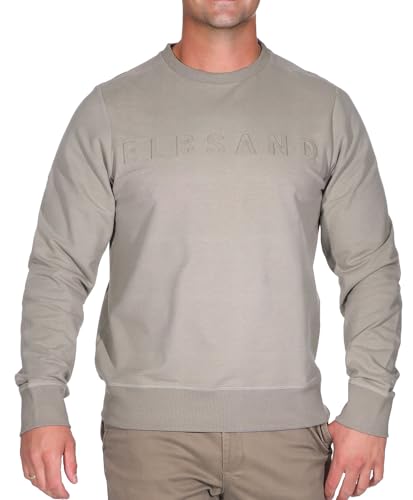 Elbsand Herren Sweatshirt ESMJarvis Freizeitpullover mit Logoprint 35131 00 Silver Sand (140) XXL von Elbsand