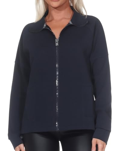 Elbsand Iona Damen Sweatjacke mit Stehkragen und Leistentaschen, Oversized fit von Elbsand