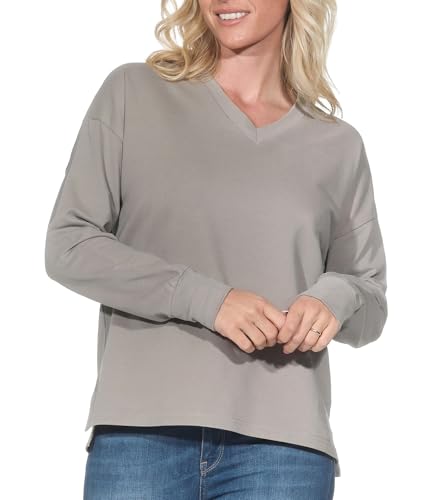Elbsand Jördis Damen Sweatshirt mit V-Ausschnitt, leicht überschnittene Schulter, locker geschnitten von Elbsand