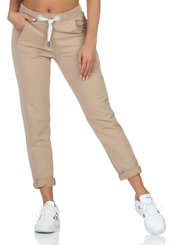 Elbsand Damen 7/8 Jogginghose ESBrinja knöchellange Sweathose 70115 00 Dark Sand (214) L von Elbsand