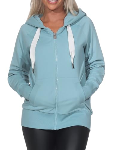 Elbsand Kelda Damen Sweatjacke mit Kapuze, Zip-Jacke, Reißverschluss von Elbsand