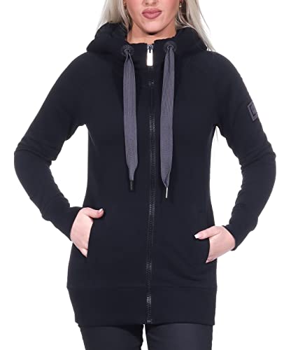 Elbsand Kria Damen Sweatjacke mit Kapuze, Zip-Jacke, Reißverschluss, Slim Fit von Elbsand