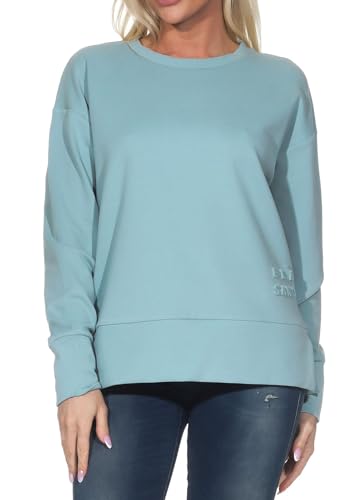 Elbsand Tove Damen Sweatshirt mit Rundhalsausschnitt und Schlitzen, locker geschnitten von Elbsand