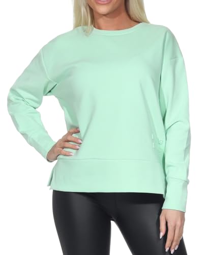 Elbsand Tove Damen Sweatshirt mit Rundhalsausschnitt und Schlitzen, locker geschnitten von Elbsand