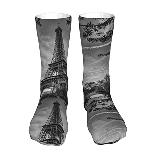 Unisex-Herren-Socken, lustig, verrückt, für Jugendliche, coole bunte Eiffelturm-Muster, Druckmuster, athletische Neuheit von Elbull