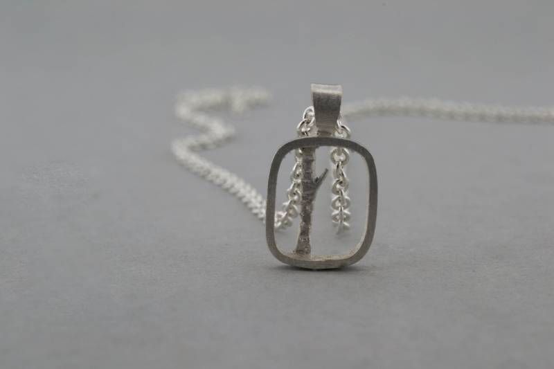 Kleine Baum Silber Anhänger, Handgemachte Halskette Kleine Baum Silber Anhänger, Handgemachte Halskette von ElbyBrown