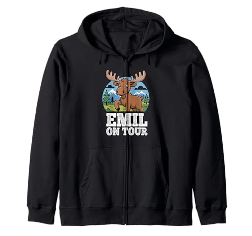 Emil ON Tour Elch Berge Wald Kinder Reise Abenteuer Kapuzenjacke Emil ON Tour Elch Berge Wald Kinder Reise Abenteuer Kapuzenjacke von Elch Emil Berge Wandern Camping Abenteuer Kinder