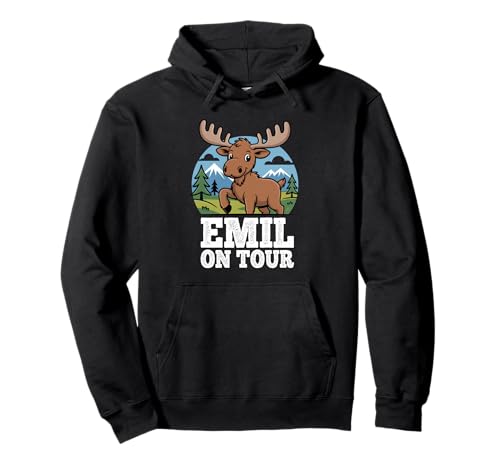 Emil ON Tour Elch Berge Wald Kinder Reise Abenteuer Pullover Hoodie Emil ON Tour Elch Berge Wald Kinder Reise Abenteuer Pullover Hoodie von Elch Emil Berge Wandern Camping Abenteuer Kinder