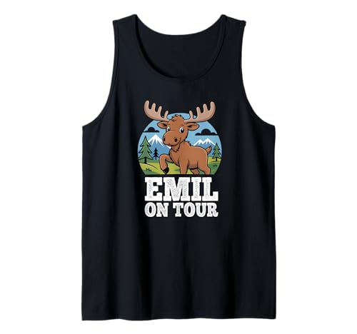 Emil ON Tour Elch Berge Wald Kinder Reise Abenteuer Tank Top Emil ON Tour Elch Berge Wald Kinder Reise Abenteuer Tank Top von Elch Emil Berge Wandern Camping Abenteuer Kinder