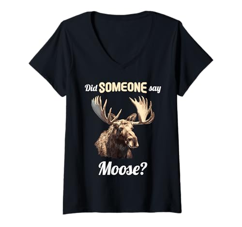 Damen Elche Elch T-Shirt mit V-Ausschnitt von Elche Elch Tier Shop