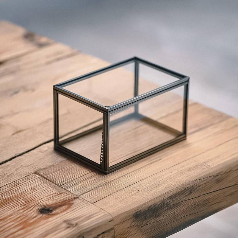 Ring Schmuck Accessoires Box Glas Schwarz 16x10x7, 5 cm Weihnachtsgeschenk von elcreadesigns