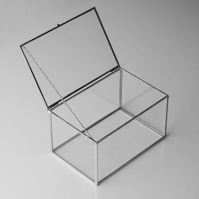 Ring Schmuck Accessoires Box Glas Silber 15x10x7, 5 cm Weihnachtsgeschenk von elcreadesigns