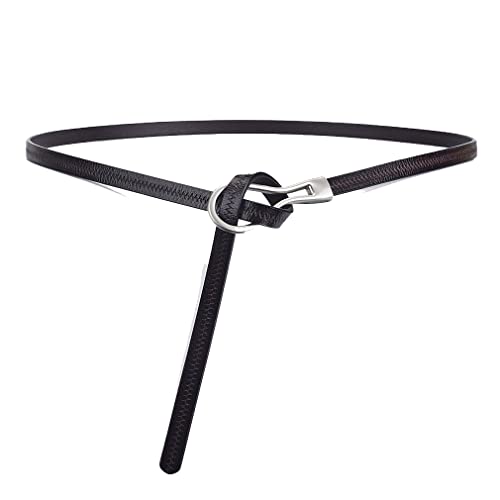 ELE GENS Damen Leder Gürtel Taillengürtel Kleidgürtel Schmal Belt Retro (Schwarz) von ELE GENS