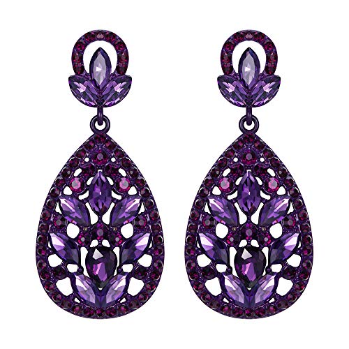 EleQueen Frauen Hochzeit Braut österreichische Kristall Böhmen Teardrop Kronleuchter baumeln Ohrringe Amethyst Farbe EleQueen Frauen Hochzeit Braut österreichische Kristall Böhmen Teardrop Kronleuchter baumeln Ohrringe Amethyst Farbe von EleQueen