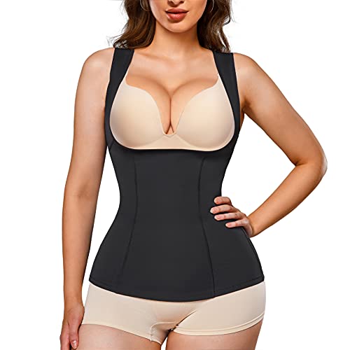 Eleady Damen Korsett Tops Taille Trainer Bauch-Steuer Shapwear Abnehmen Body Shaper XL(US 14) Schwarz-Taille Cincher von Eleady