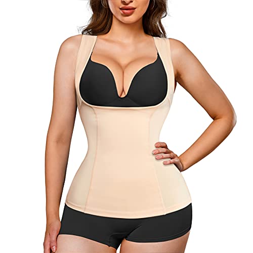 Eleady Damen Unterbrust Korsett Tops Taille Trainer Bauchkontrolle Shapwear Slimming Body Shaper, Beige, Medium von Eleady