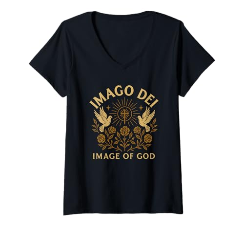 Damen Imago DEI - Bild of GOD - Latein - Reformierte Theologie T-Shirt mit V-Ausschnitt Damen Imago DEI - Bild of GOD - Latein - Reformierte Theologie T-Shirt mit V-Ausschnitt von Elect and Chosen
