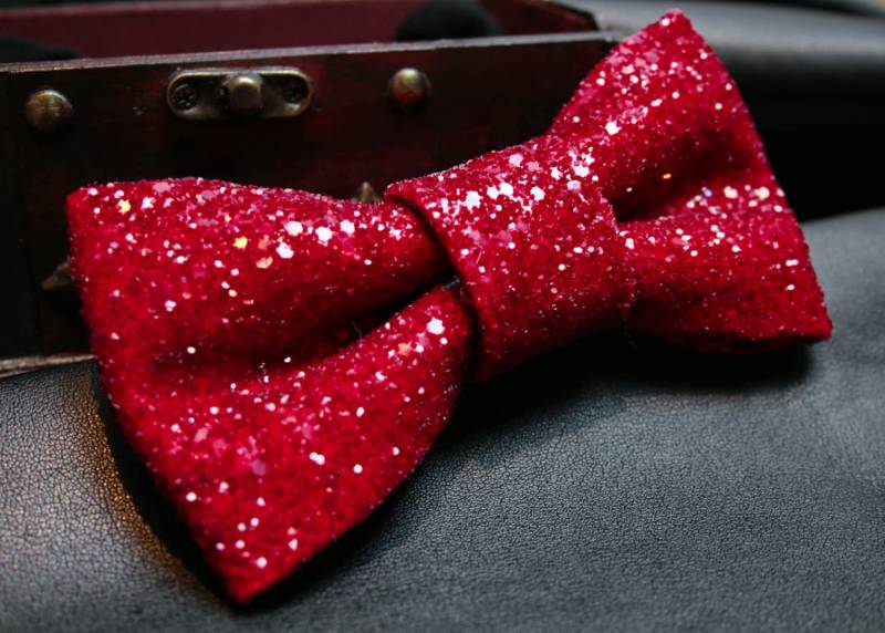 Fliege Blutrote Superglänzende Glitter Inkrustierte "Vamp" von ElectraSnow