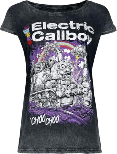 Electric Callboy Choo Choo Frauen T-Shirt grau XXL 100% Baumwolle Band-Merch, Bands von Electric Callboy