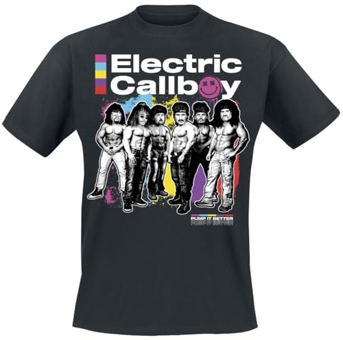 Electric Callboy Pump It Better Männer T-Shirt schwarz L 100% Baumwolle Band-Merch, Bands von Electric Callboy