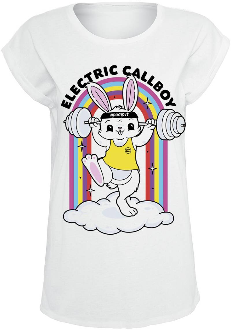 Electric Callboy Pump It Bunny T-Shirt weiß in L von Electric Callboy