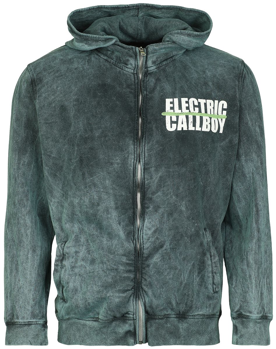 Electric Callboy Spray Smile Kapuzenjacke petrol in XXL von Electric Callboy