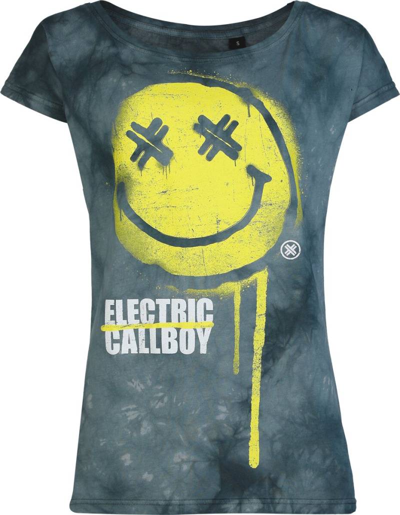Electric Callboy Spray Smile T-Shirt grau in L von Electric Callboy