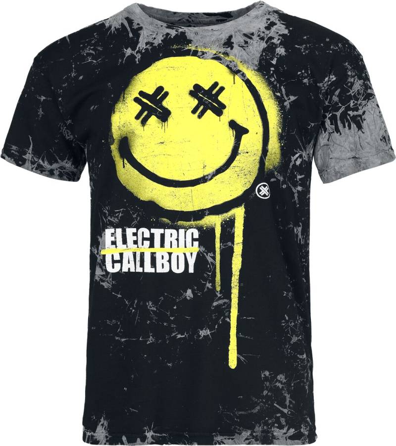 Electric Callboy Spray Smile T-Shirt grau in XL von Electric Callboy