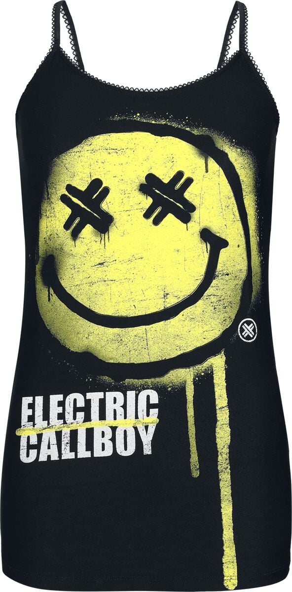 Electric Callboy Spray Smile Top schwarz in L von Electric Callboy