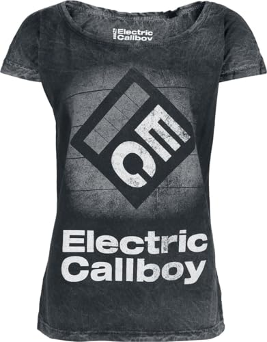 Electric Callboy Square Logo Frauen T-Shirt grau XL 100% Baumwolle Band-Merch, Bands von Electric Callboy