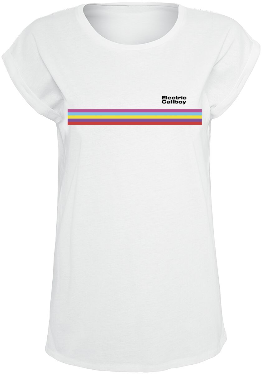 Electric Callboy Stripe T-Shirt weiß in M von Electric Callboy