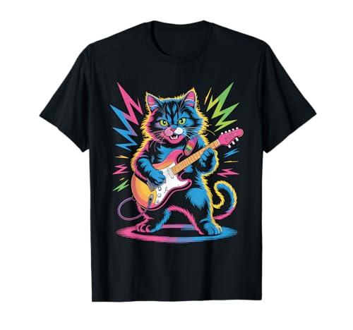 Katze spielt Gitarre Rock Star und Roll für Männer Frauen Kind T-Shirt Katze spielt Gitarre Rock Star und Roll für Männer Frauen Kind T-Shirt von Electric Rock Guitar Cat