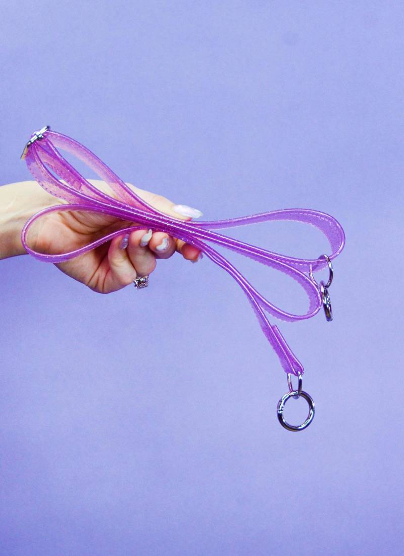 Lila Glitzernder Vinyl Geldbörsengurt - Crossbody Straps Jelly Verstellbarer Taschengurt Abnehmbarer Gurt Kunststoffgurt Glitzer von ElectricBubblegum