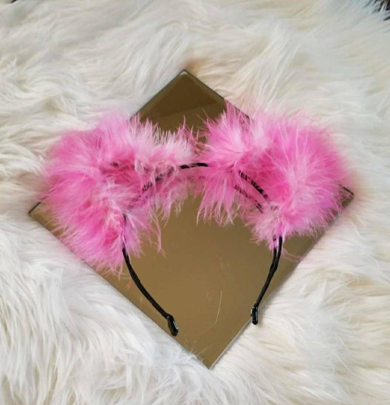 Rosa Katzenohren, Ombre Hot Pink Feder Flauschige Katzenohren Stirnband, Rosa Festival Heiße Kitty Ohren Rosa Katzenohren, Ombre Hot Pink Feder Flauschige Katzenohren Stirnband, Rosa Festival Heiße Kitty Ohren von ElectricKittycorns