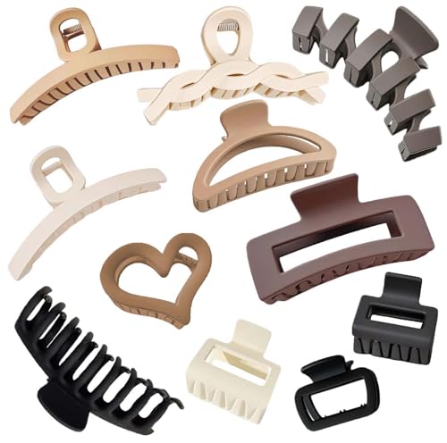 Haarklammern, 11 Stück, große und weiche Haarklammern, universelle Klauenklammern für dickes/dünnes Haar, matt, rutschfest, verschiedene Stile, Haarschmuck für Damen und Mädchen – passt perfekt zu Haarklammern, 11 Stück, große und weiche Haarklammern, universelle Klauenklammern für dickes/dünnes Haar, matt, rutschfest, verschiedene Stile, Haarschmuck für Damen und Mädchen – passt perfekt zu von Eleechen