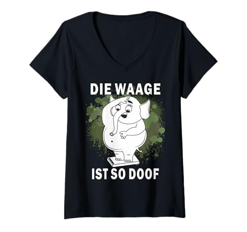Damen ABNEHMEN Diät Dick Fitnees Übergewicht Abnehmen T-Shirt mit V-Ausschnitt Damen ABNEHMEN Diät Dick Fitnees Übergewicht Abnehmen T-Shirt mit V-Ausschnitt von Elefant Abnehmen Diät Dick Fitnees Übergewicht