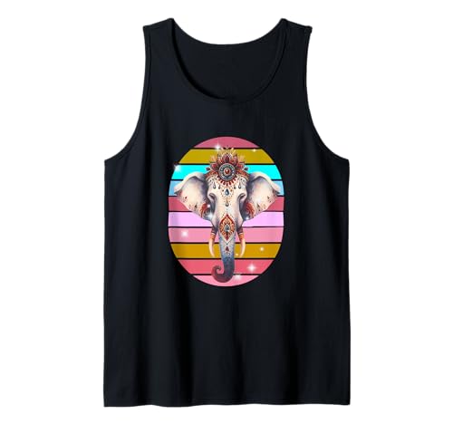 Indien indisch Elefant Kinder Mädchen Jungen Elefanten Retro Tank Top von Elefant Kind Elefanten Wildtiere