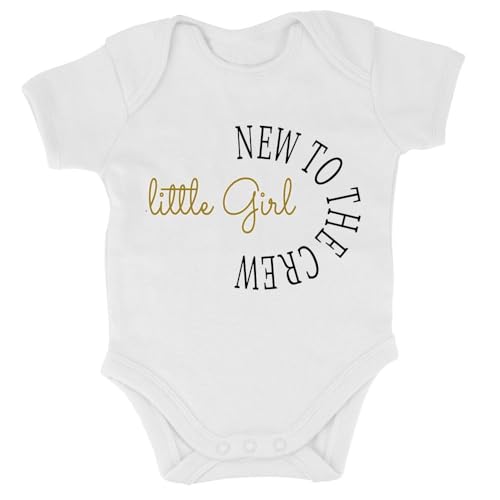 Elefantasie Baby Body personalisiert Babygeschenk zur Geburt Baumwolle new to the crew mit Name bedruckt Weiß 3-6 Monate von Elefantasie