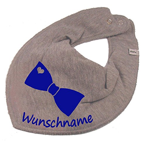 HALSTUCH mit Namen oder Text personalisiert für Baby oder Kind aus Baumwolle in Einheitsgröße Fliege grau HALSTUCH mit Namen oder Text personalisiert für Baby oder Kind aus Baumwolle in Einheitsgröße Fliege grau von Elefantasie