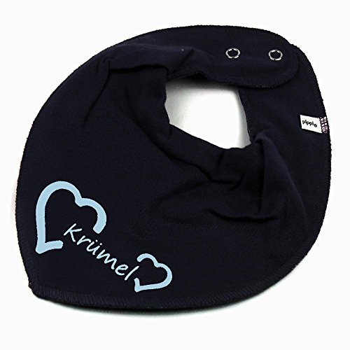 HALSTUCH Herz mit Namen oder Text personalisiert dunkelblau für Baby oder Kind von Elefantasie