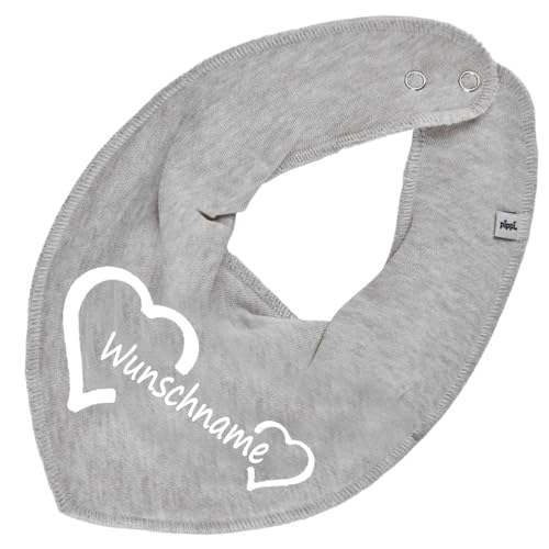 HALSTUCH mit Namen oder Text personalisiert für Baby oder Kind aus Baumwolle in Einheitsgröße Herz grau HALSTUCH mit Namen oder Text personalisiert für Baby oder Kind aus Baumwolle in Einheitsgröße Herz grau von Elefantasie