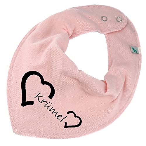 HALSTUCH Herz mit Namen oder Text personalisiert rosa für Baby oder Kind von Elefantasie