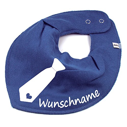 HALSTUCH KRAWATTE mit Namen oder Text personalisiert taubenblau für Baby oder Kind von Elefantasie